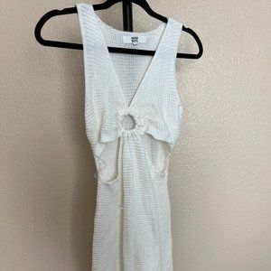 Madden NYC Knit White Crochet Dress